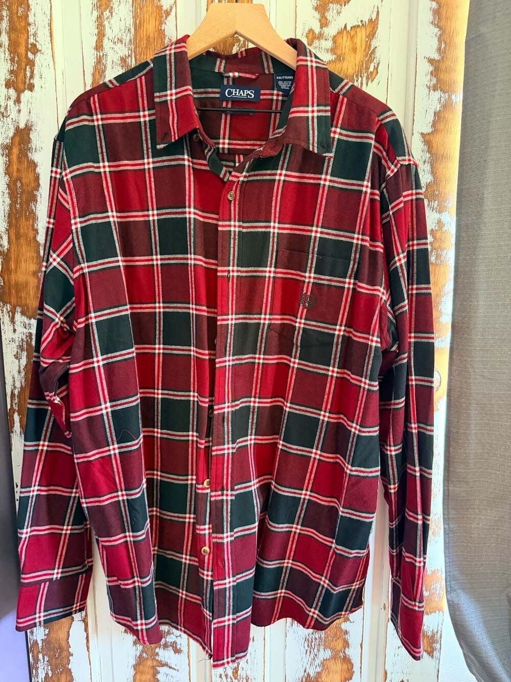 Chaps 90s Grunge Americana Streetwear Cabincore Gorpcore Plaid Shirt Size XXL
